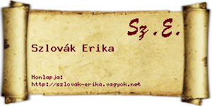 Szlovák Erika névjegykártya