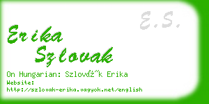 erika szlovak business card